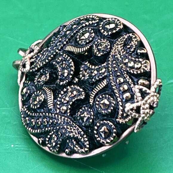 VTG Jewelry Trinket Lot 3pc Purse Hook Tie Tack Pin Marcasite Style Dress Clip - Picture 5 of 13